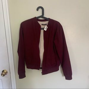 NWT Brandy Melville Fur Lined Maroon Jacket
